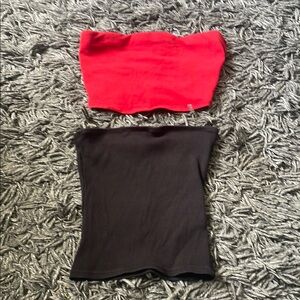 Red and Black 2 Tube Tops size XS